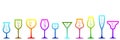 Bar glasses icons set. Wine glass, mugs, cups Ã¢â¬â vector